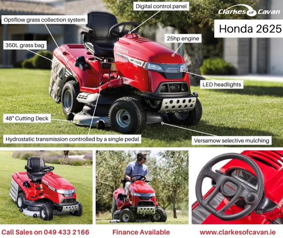 Honda HF2625 HME Ride On Lawnmower Clarkes of Cavan