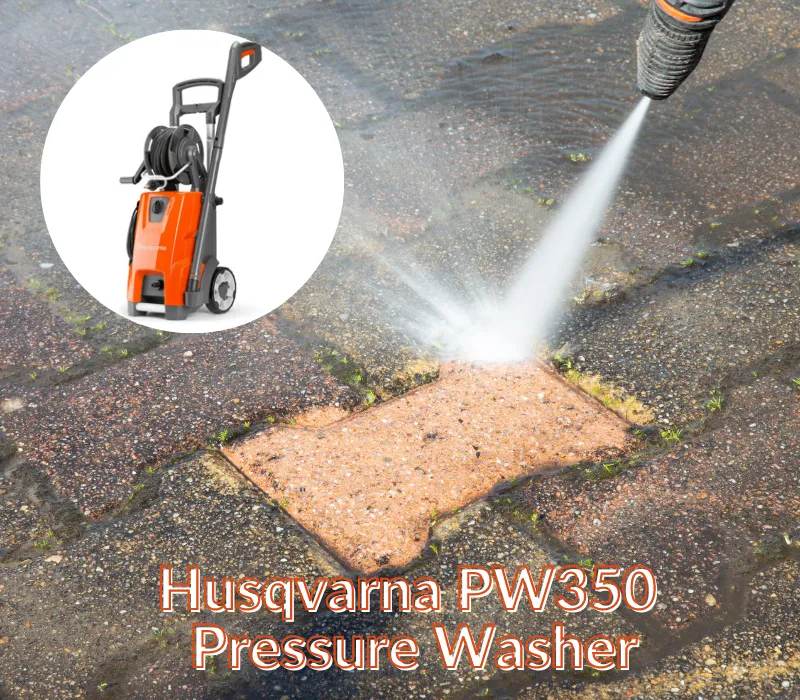 Husqvarna PW350 Electric Pressure Washer washing driveways