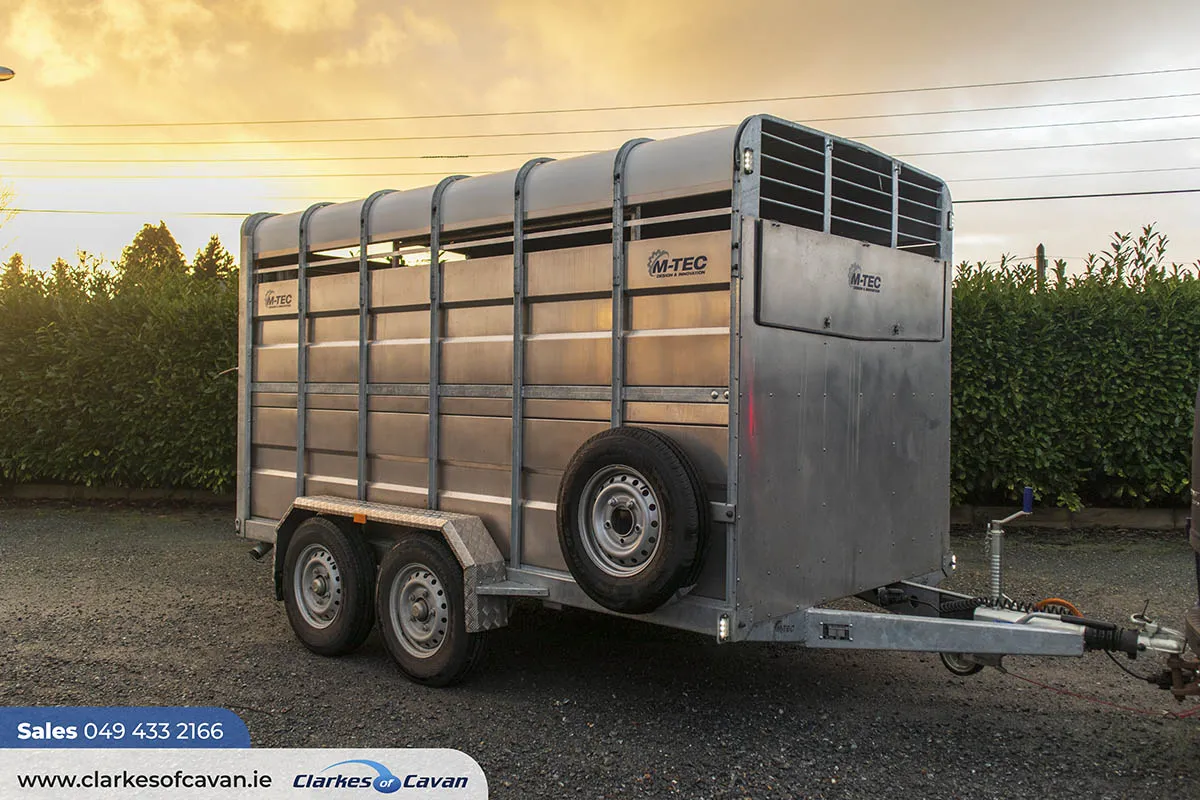 M-Tec 12ft x 6ft Twin Axle Livestock Trailer