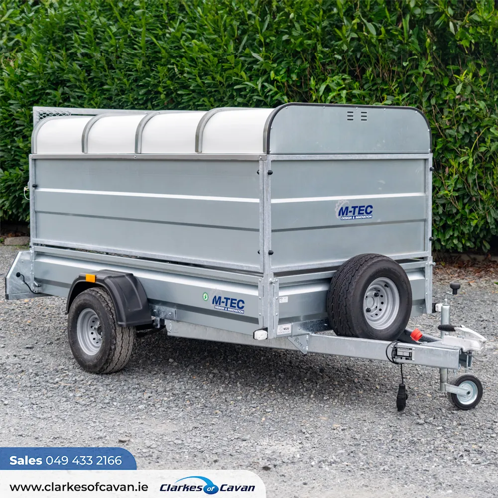 M-Tec 8ft x 4ft Trailer with Rear Access Gate & Canopy