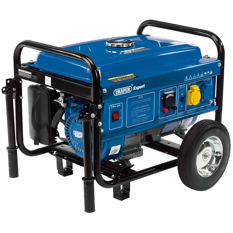 Draper Petrol Generator With Wheels, 2000W