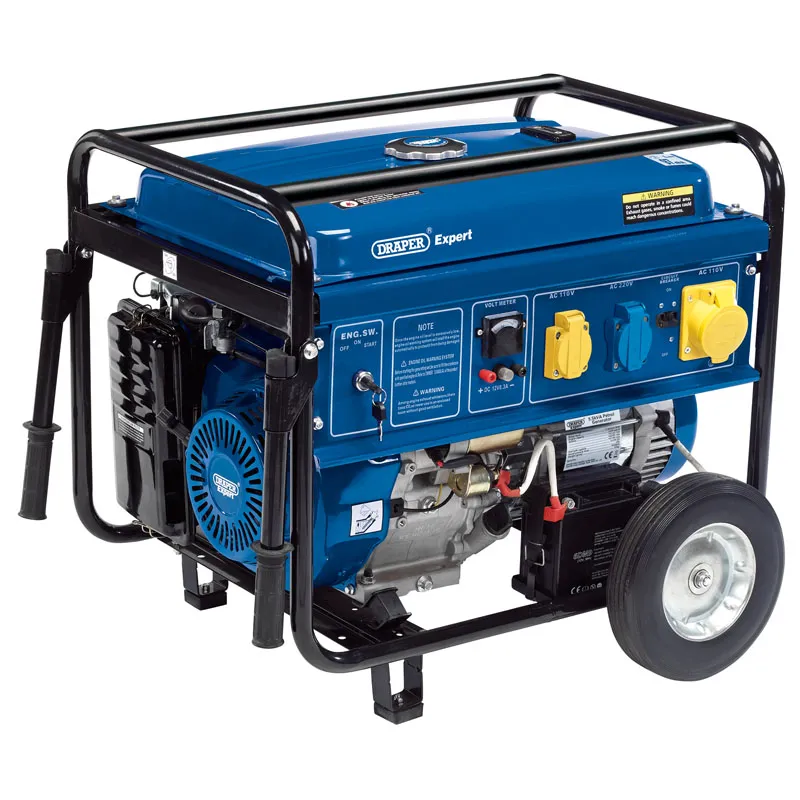 Draper Petrol Generator With Wheels, 5000W