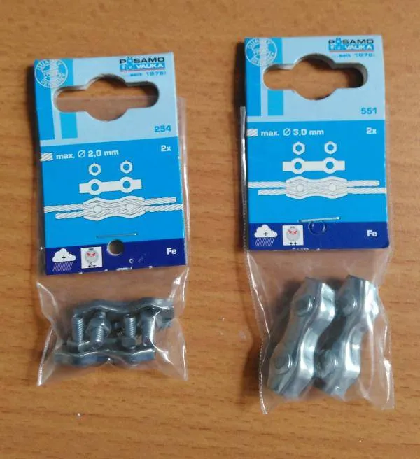 Wire Rope Clip - 2mm (2 Pack)