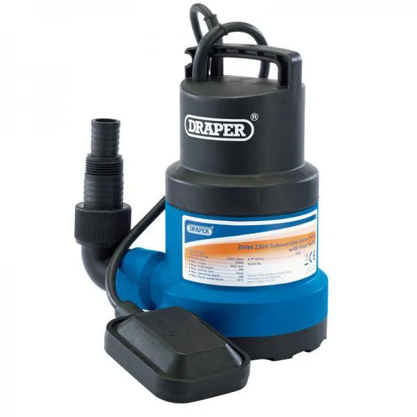 Draper Submersible Water Pump with Float Switch (108L/min)