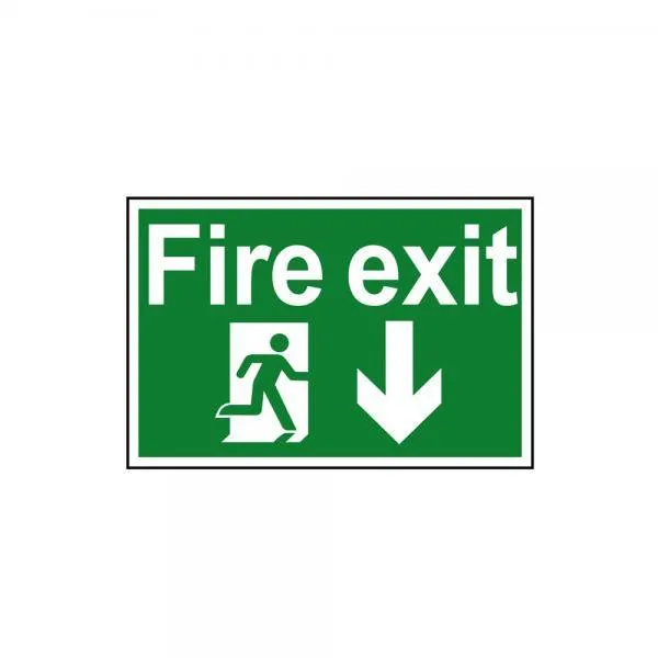 Sign Fire Exit Arrow Down