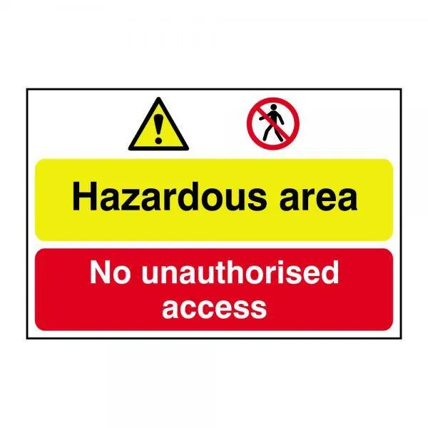 Sign Hazardous Area Large