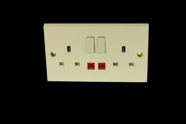 2 Gang Socket & Switch with Neon