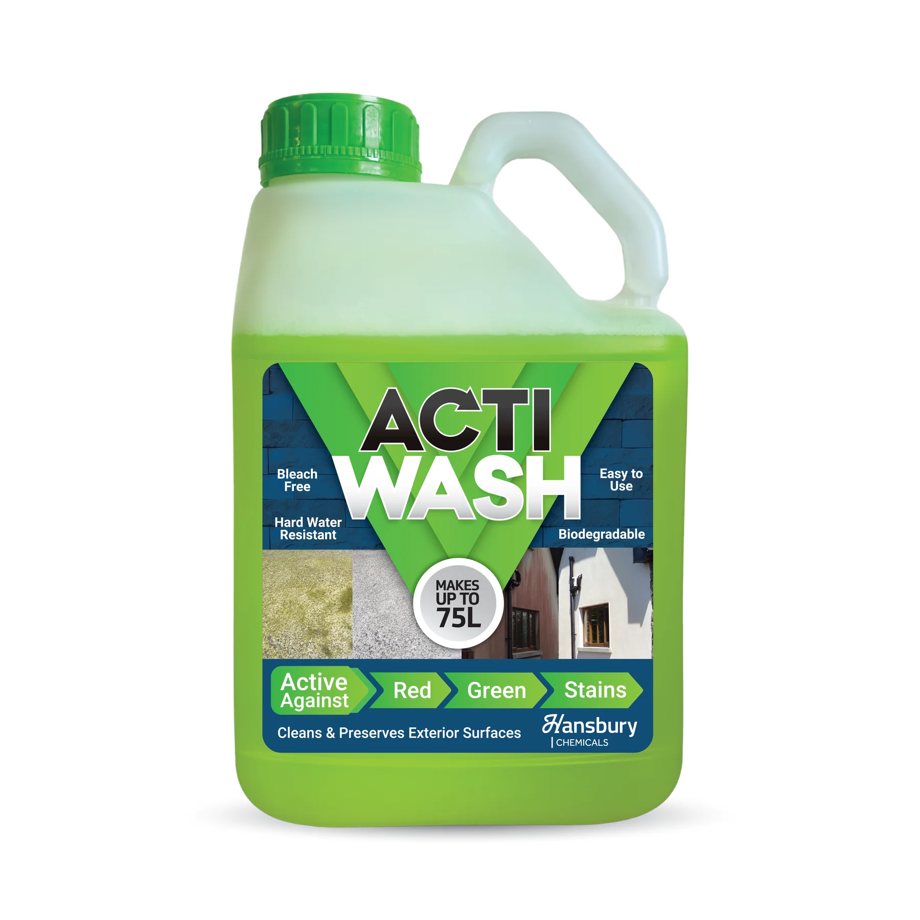 Actiwash Domestic 5L Biocide – Removes Red & Green Algae, Mould & Fungi