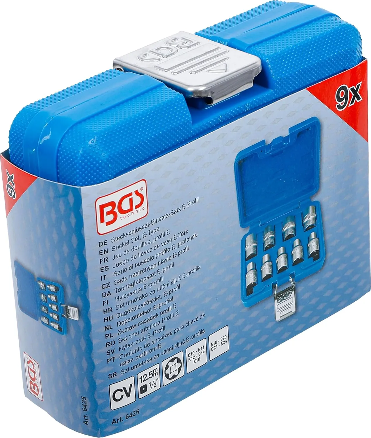 BGS 9PCE E-Type Socket Set E10-E24, 1/2