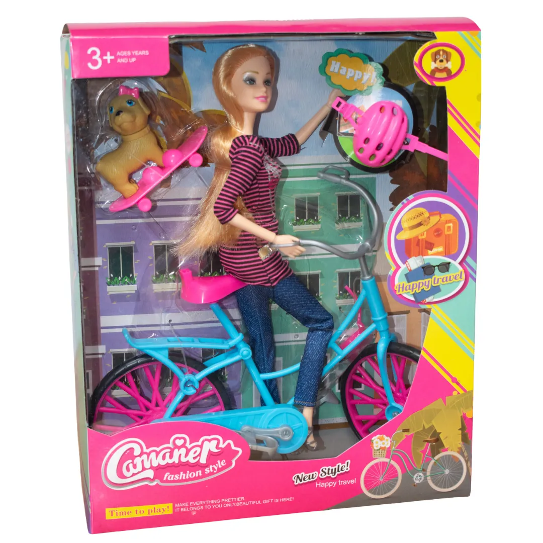 Camaner Happy Travel Doll & Bike Playset