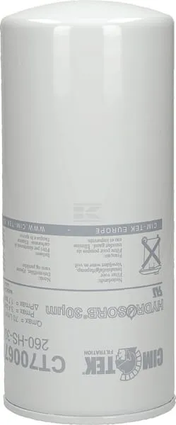 CT70067 Fuel Filter Element – 0.26L | Hydrosorb Filtration | 30µm | 1”-12 UNF