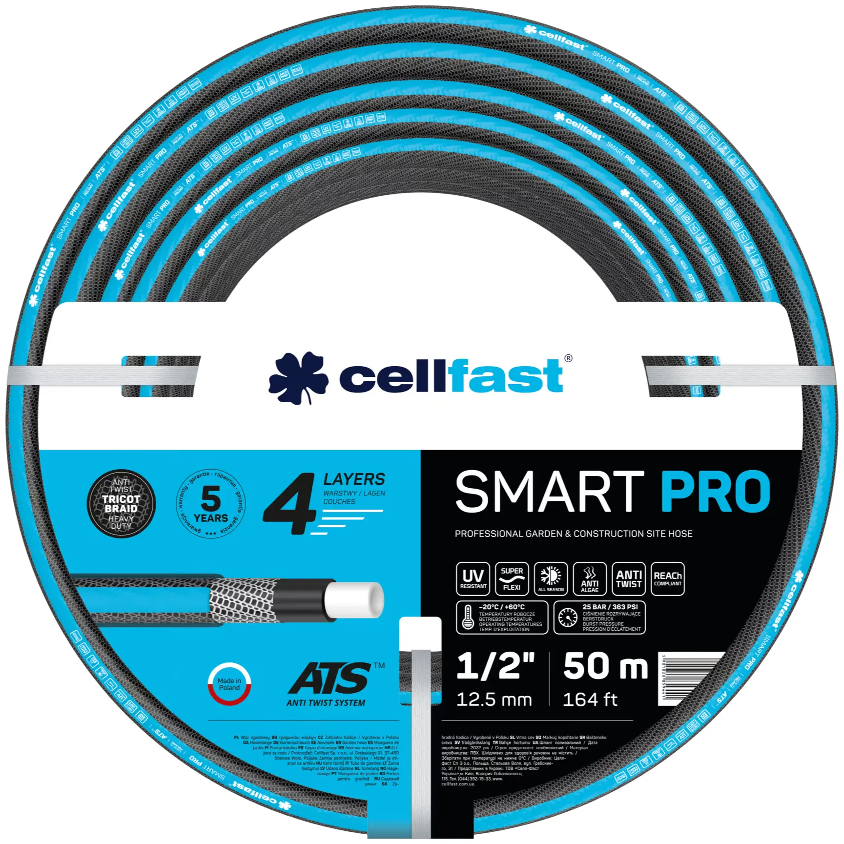 Cellfast Smart Pro Garden Hose 50M 1/2''