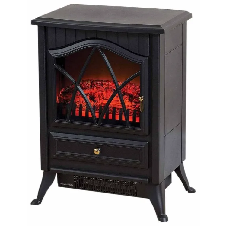 Daewoo 2kW Electric Stove Heater Black HEA1200 – Freestanding Fireplace with Flame Effect