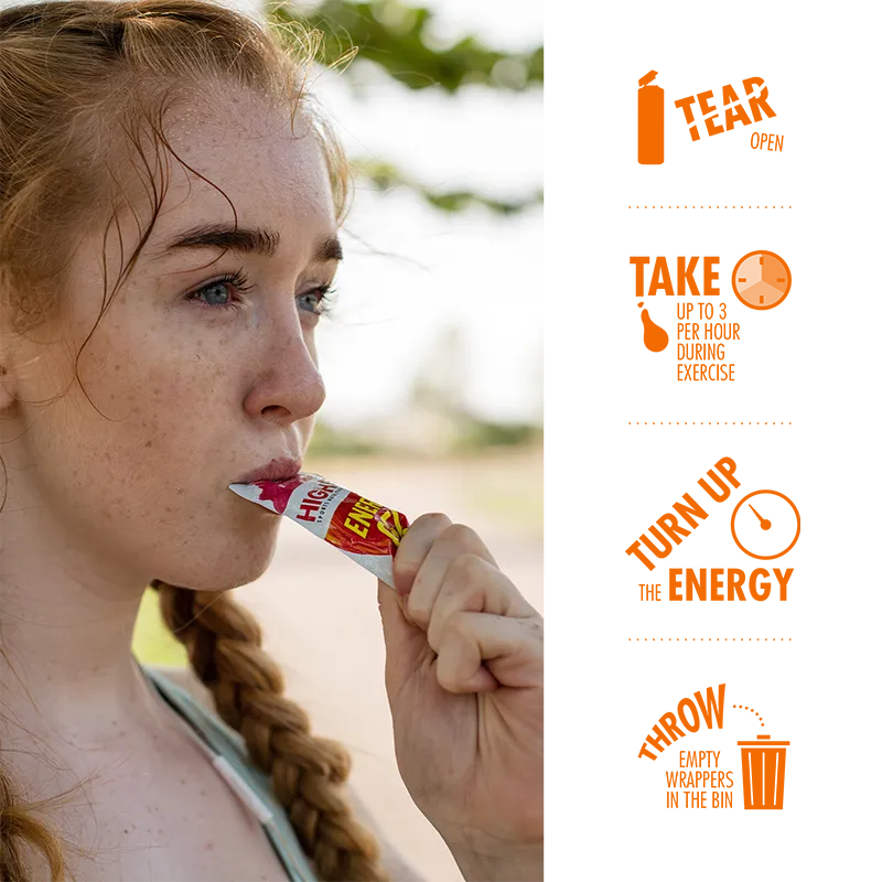 Energy Gel Caffeine – 23g Carbohydrates & 30mg Caffeine for Quick Energy Boost