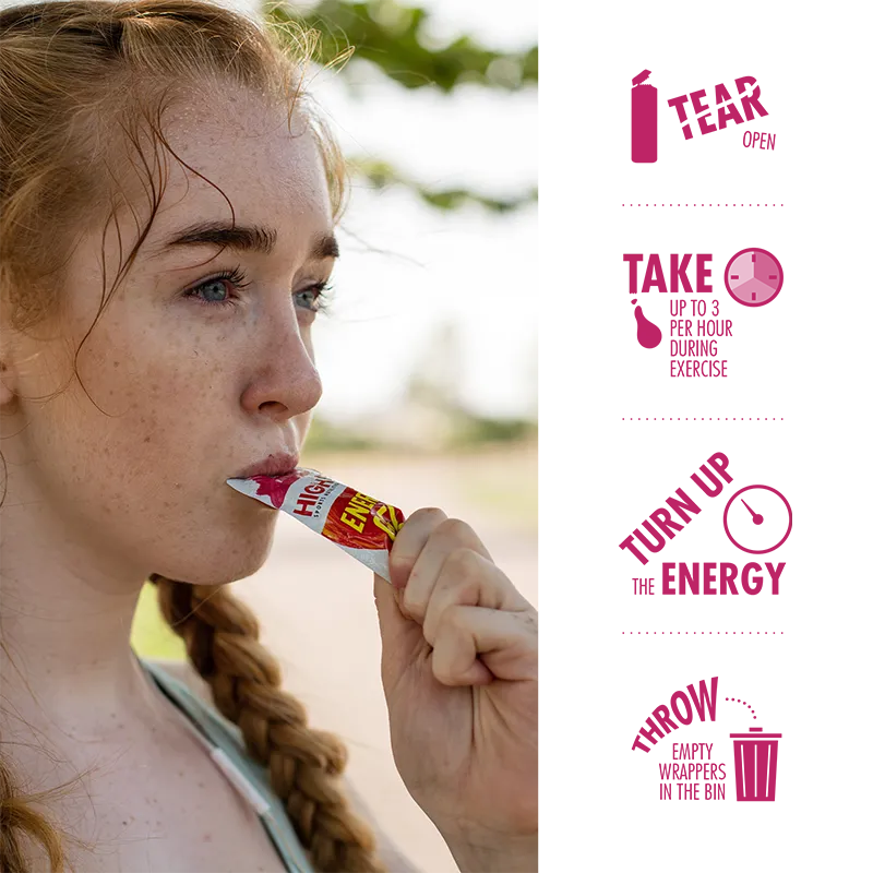 Energy Gel Caffeine – 23g Carbohydrates & 30mg Caffeine for Quick Energy Boost