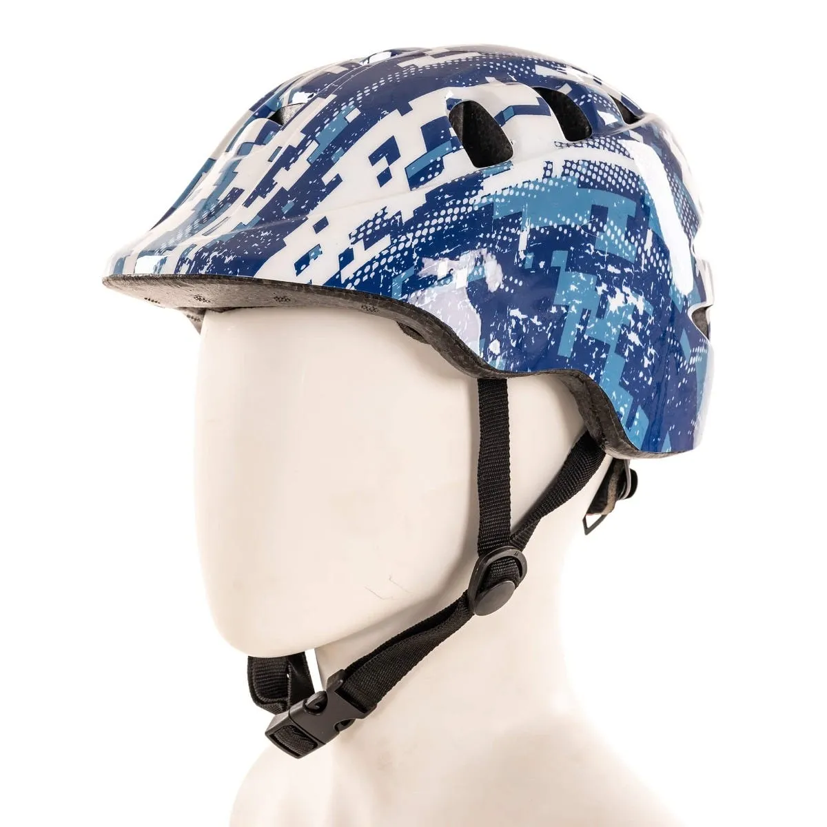 ETC Blue Camo Youth Helmet - Adjustable Fit, 11 Vents, Lightweight