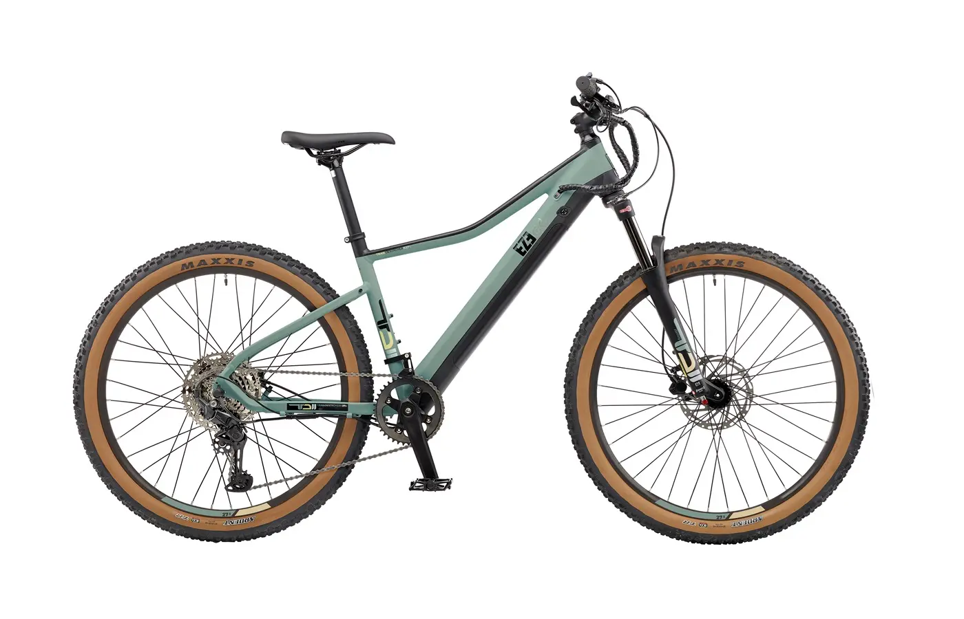 EZEGO Trail Destroyer eBike – 15" Army Green Electric Mountain Bike