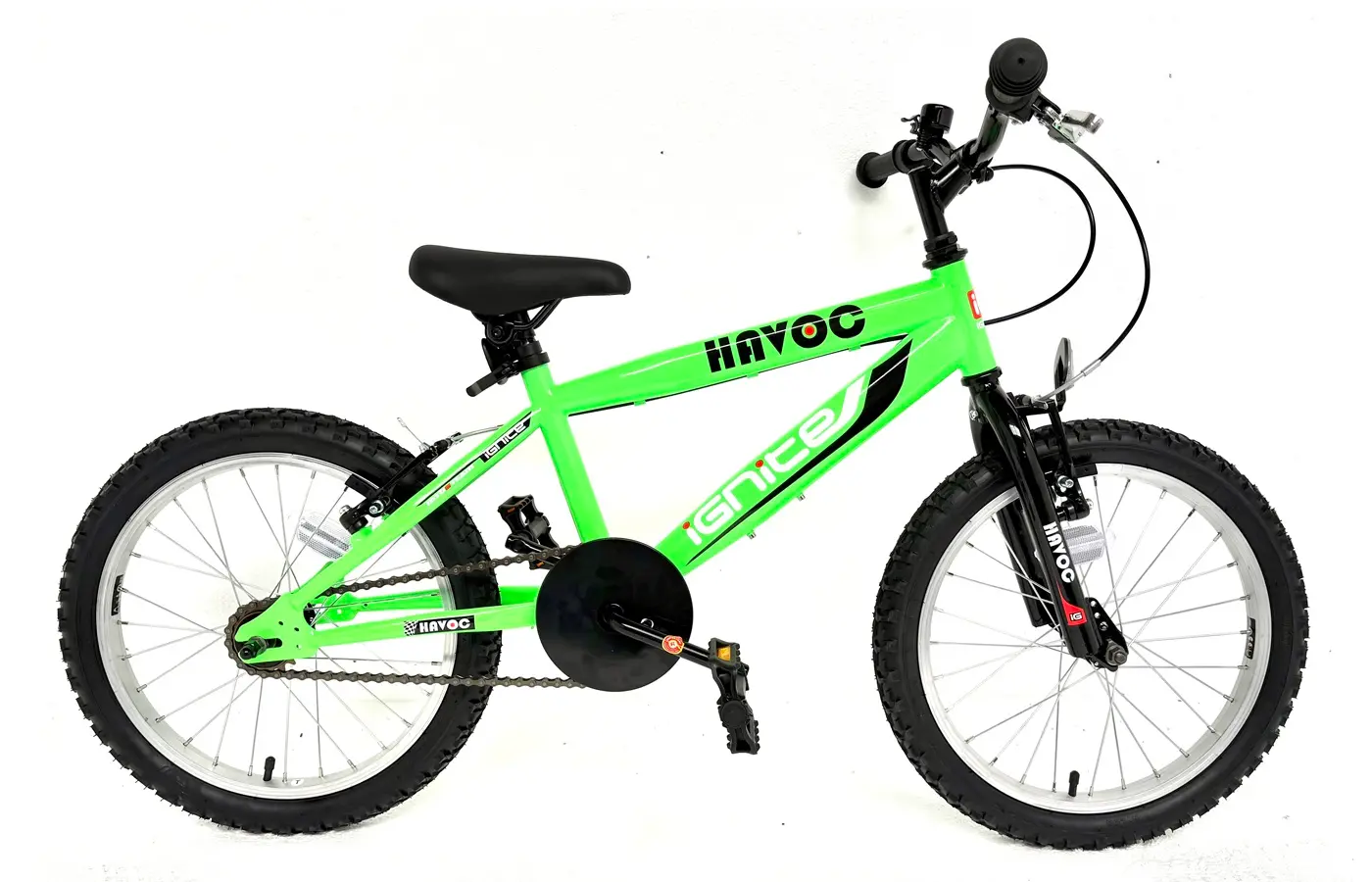 Ignite Havoc 18 Inch Boys Bike – Neon Green, Steel Frame, All-Terrain Tyres
