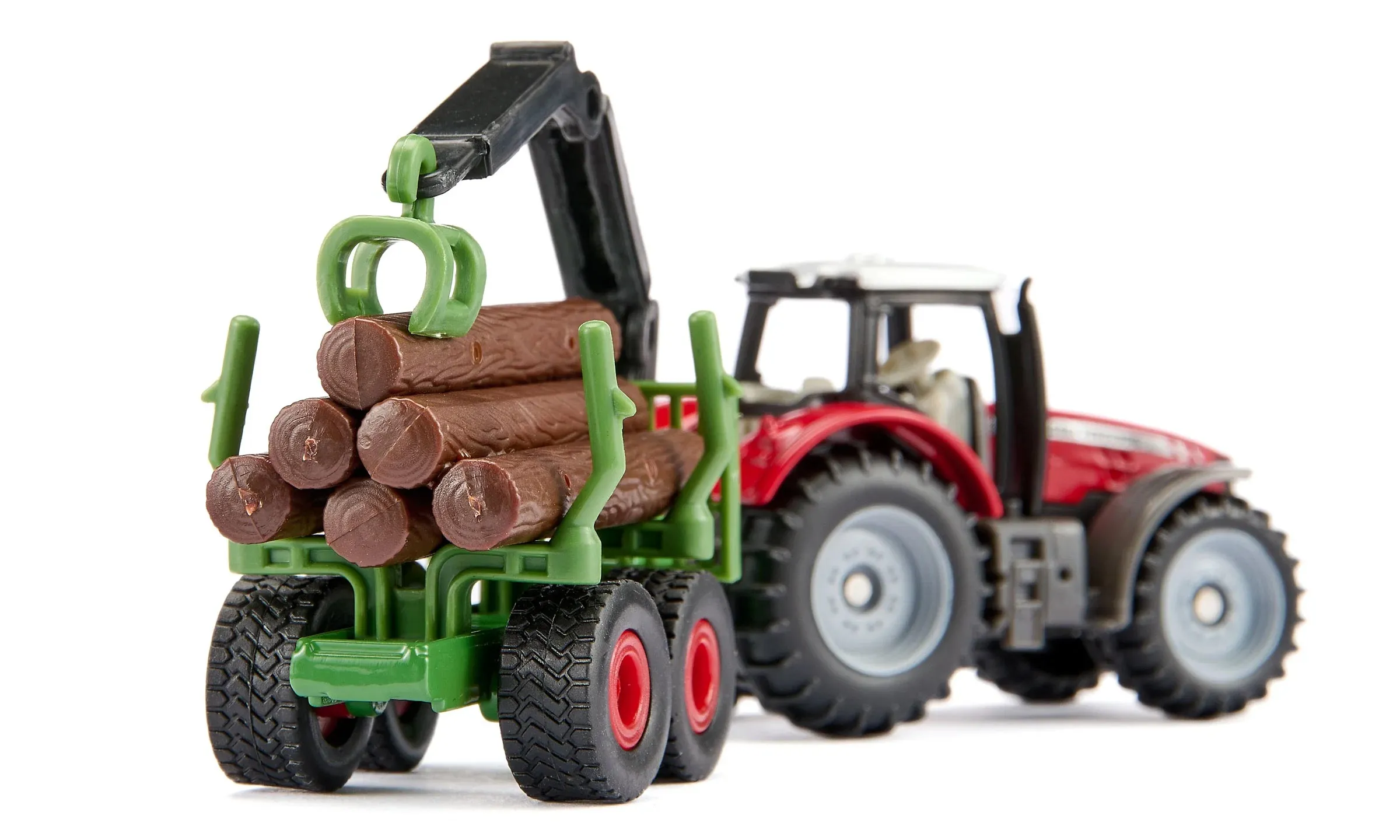Siku Massey Ferguson with forestry trailer
