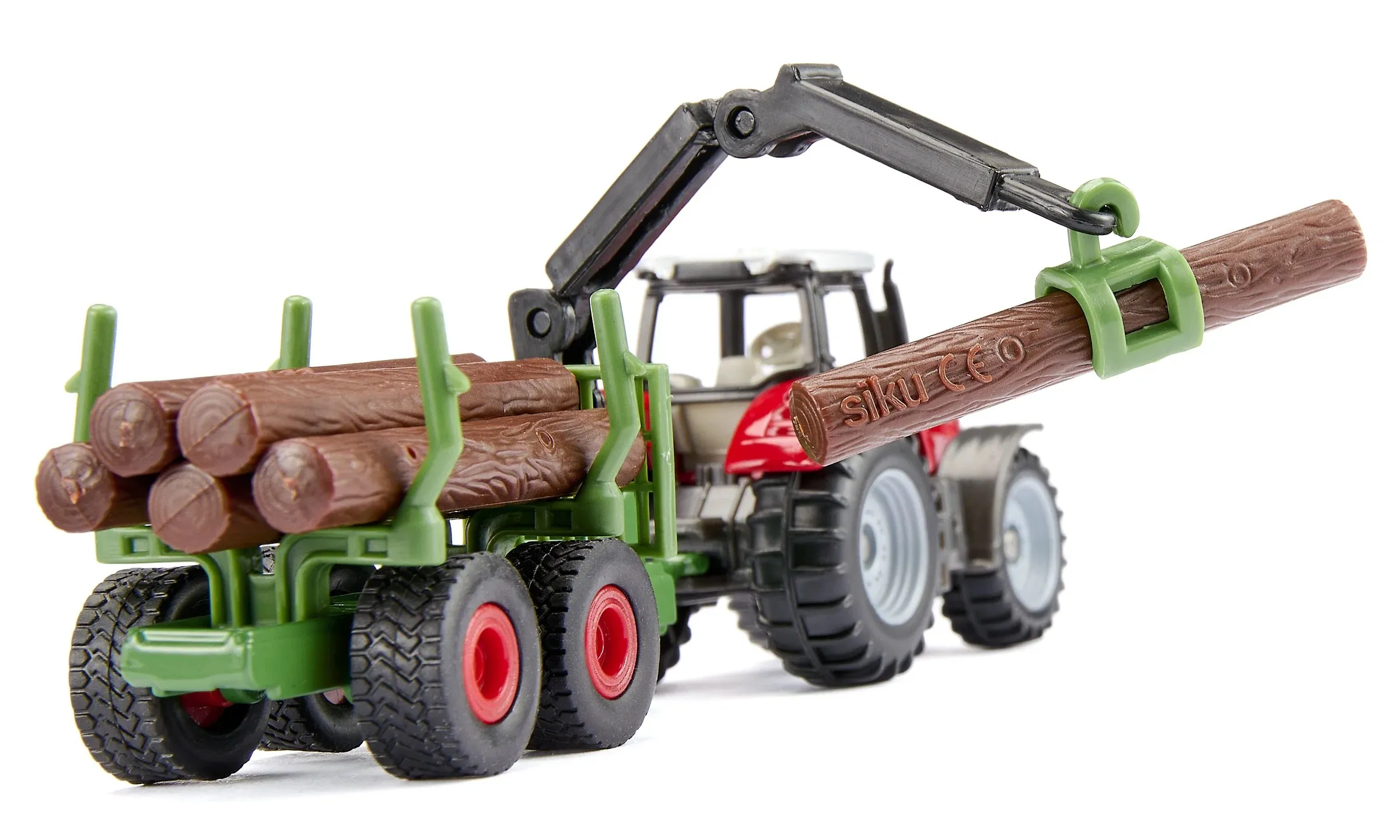 Siku Massey Ferguson with forestry trailer