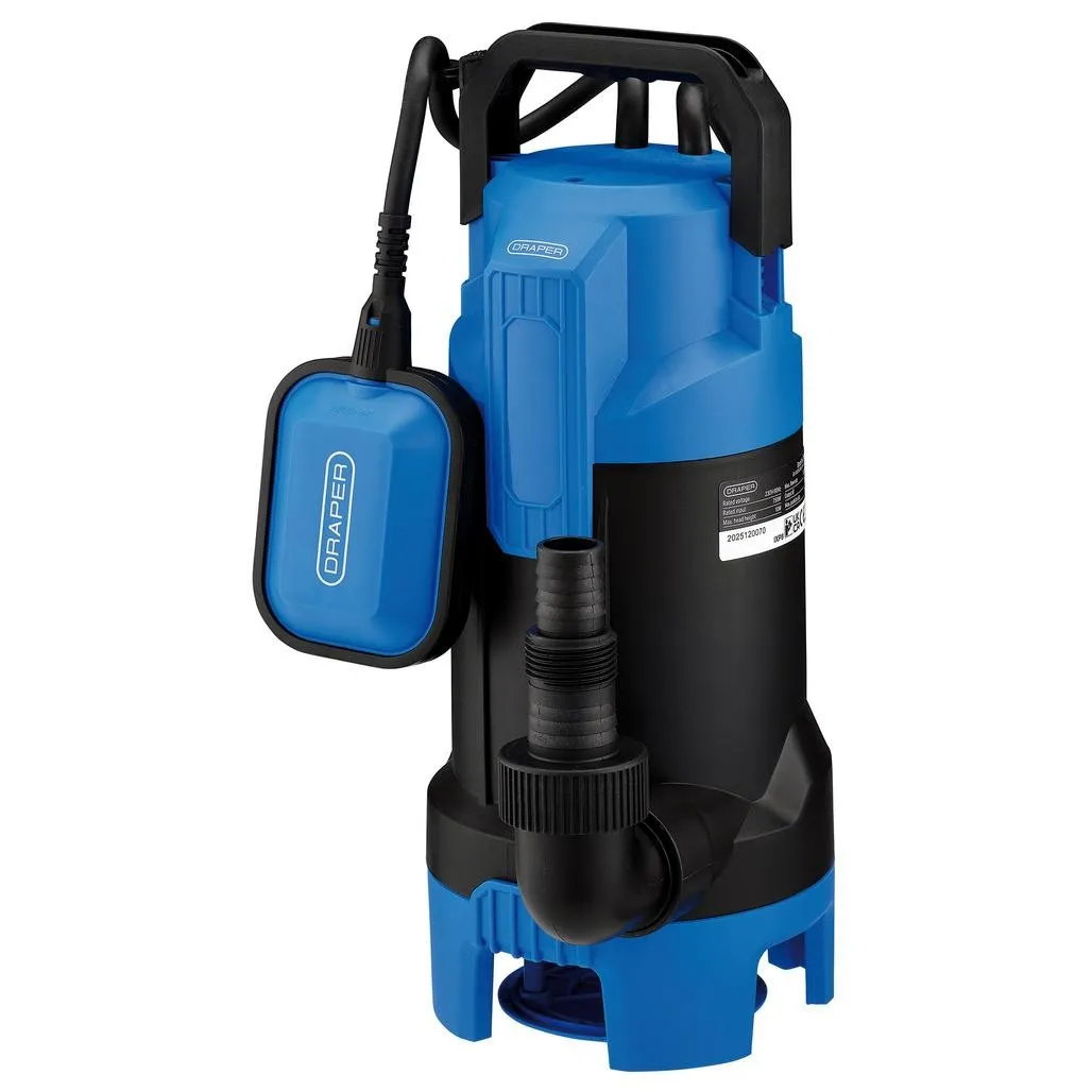 Draper 230V Submersible Dirty Water Pump with Float Switch, 330L/min, 750W