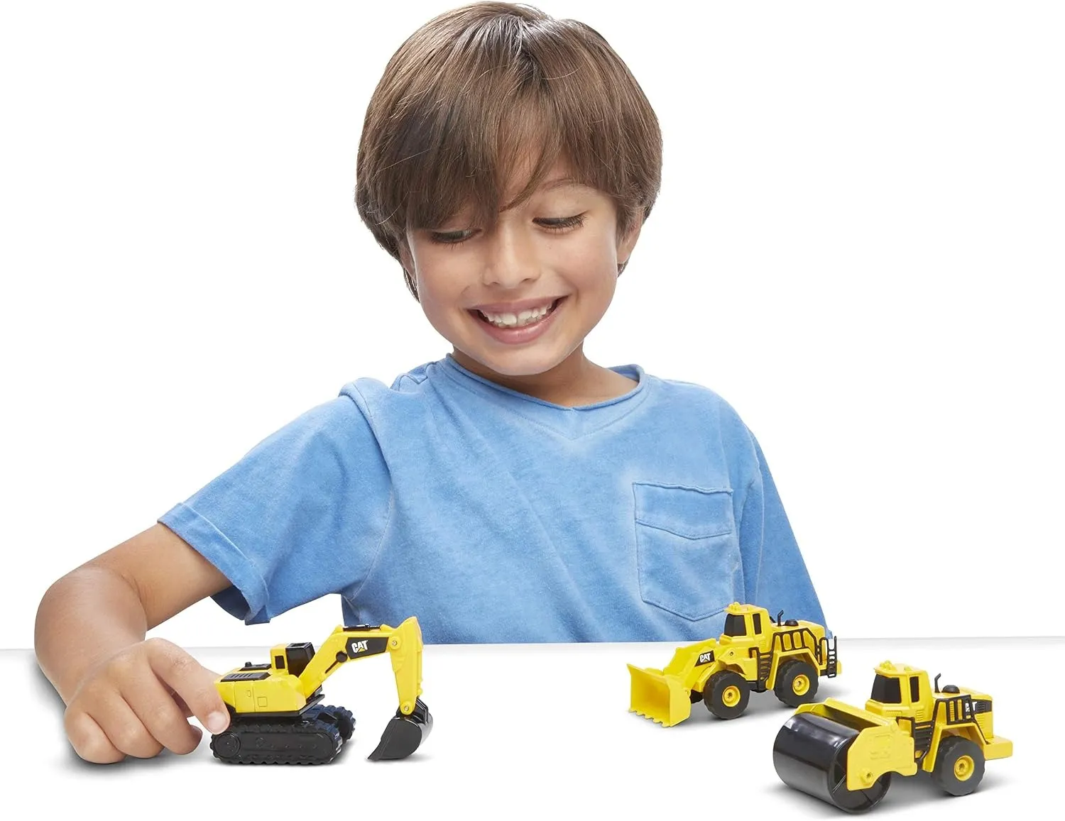 CAT Metal 3-Pack Wheel Loader, Excavator, Roller
