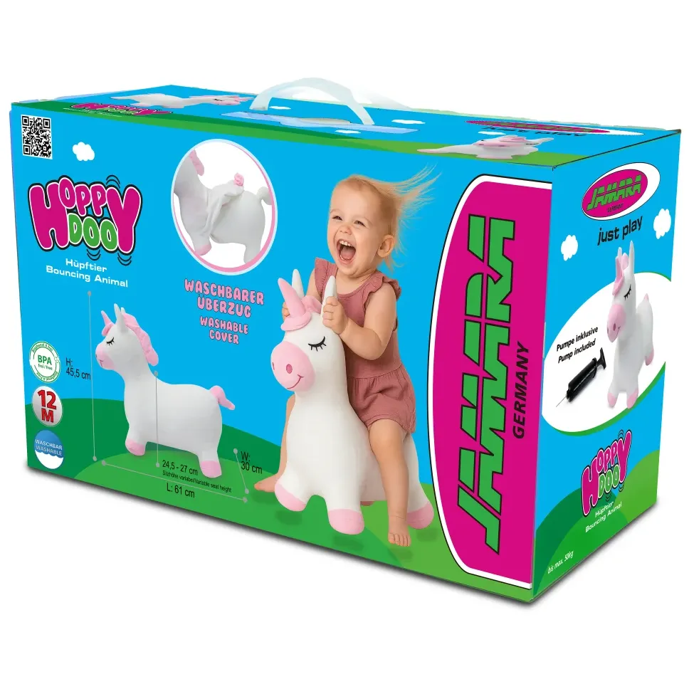 JAMARA - HoppyDoo Plush Unicorn Bouncy Hopper (Pump Included)