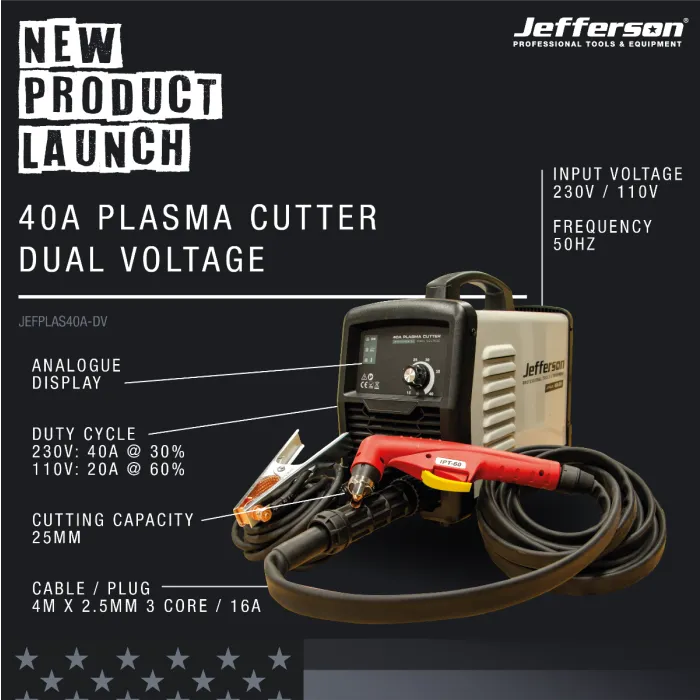 Jefferson 40Amp Dual Voltage Plasma Cutter 