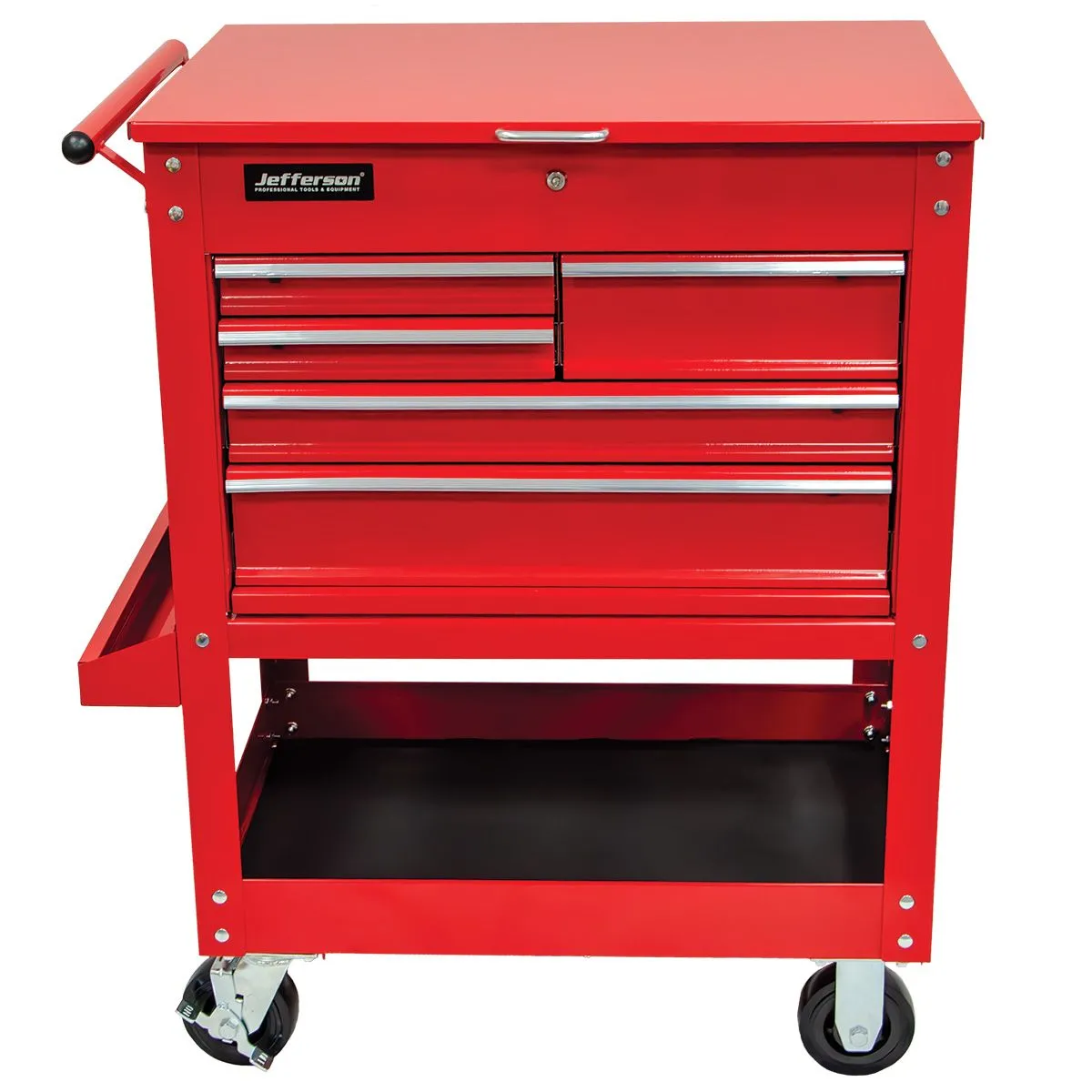 Jefferson Heavy Duty Mobile Tool & Parts Trolley with 5 Drawers & Lockable Lid