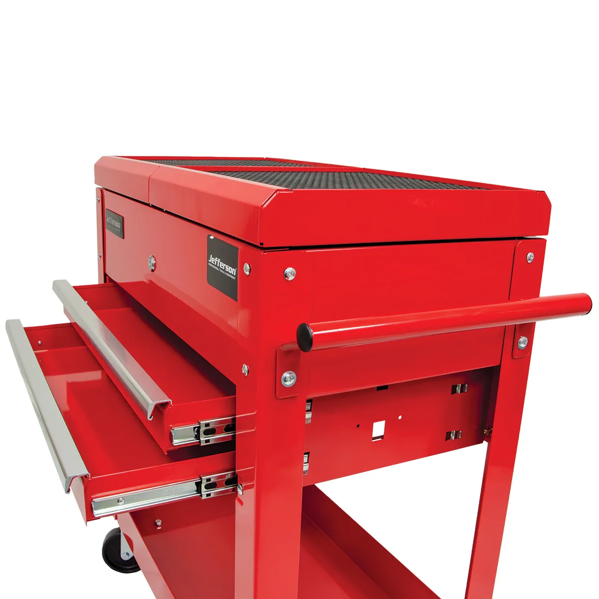 Jefferson Mobile Tool Trolley with Sliding Lid & Twin Drawers
