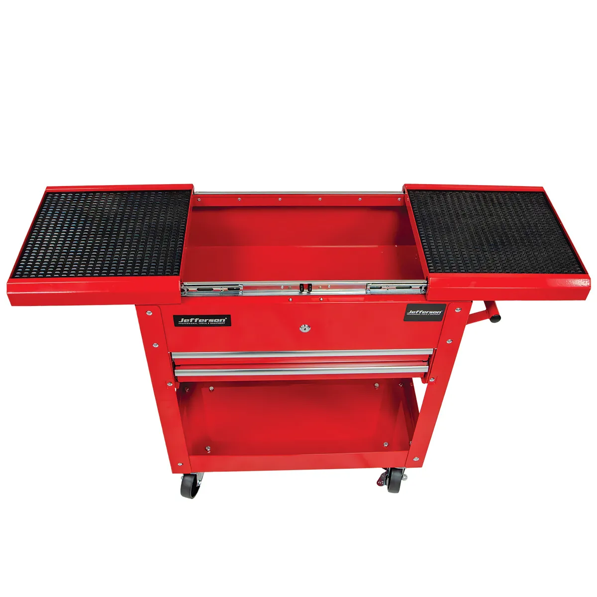 Jefferson Mobile Tool Trolley with Sliding Lid & Twin Drawers