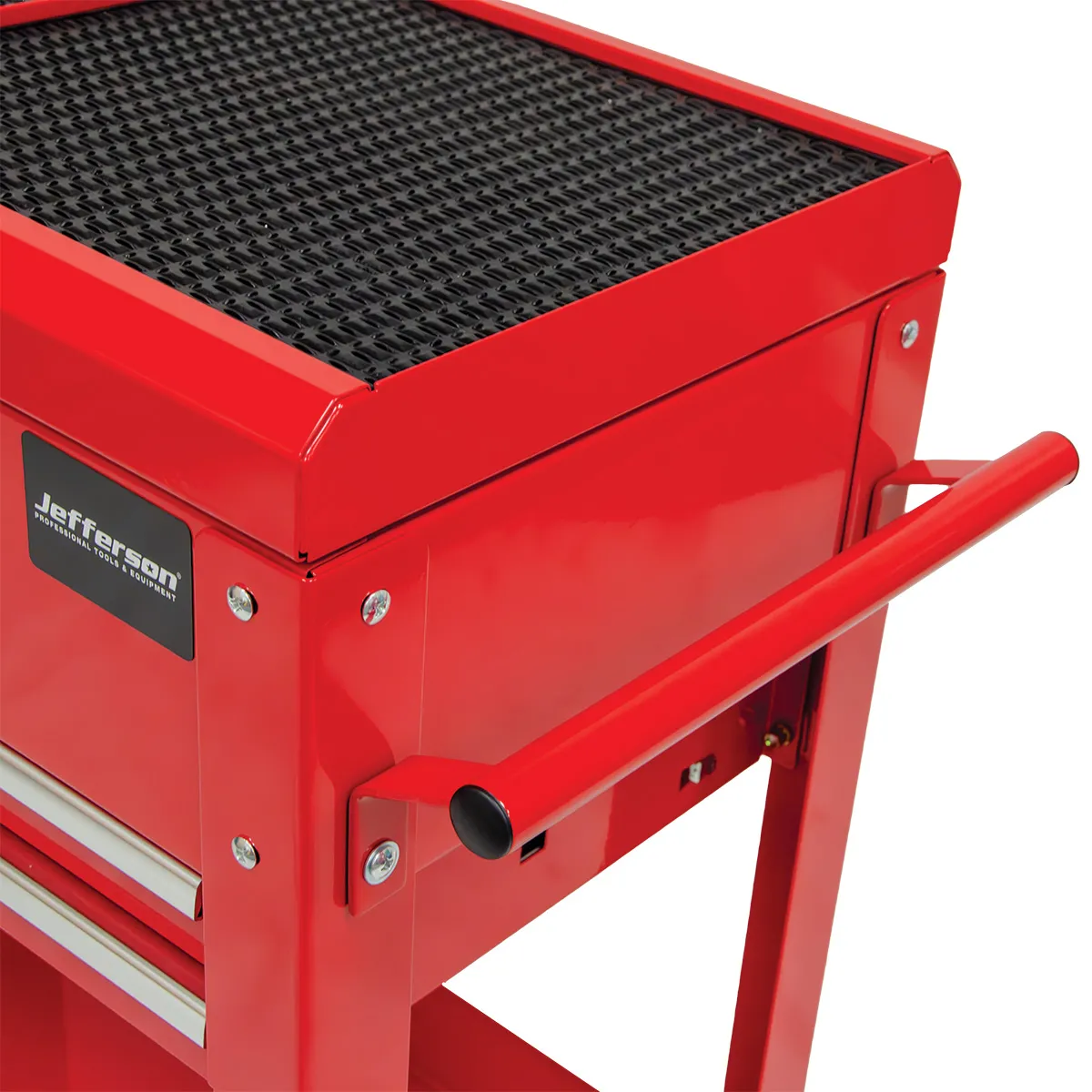 Jefferson Mobile Tool Trolley with Sliding Lid & Twin Drawers