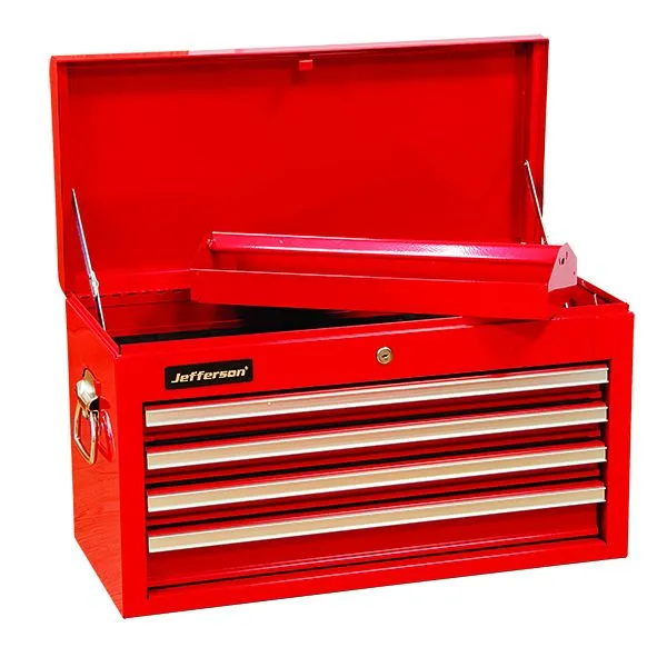 Jefferson 4-Drawer Top Chest | Lockable Tool Storage with Ball Bearing Sliders