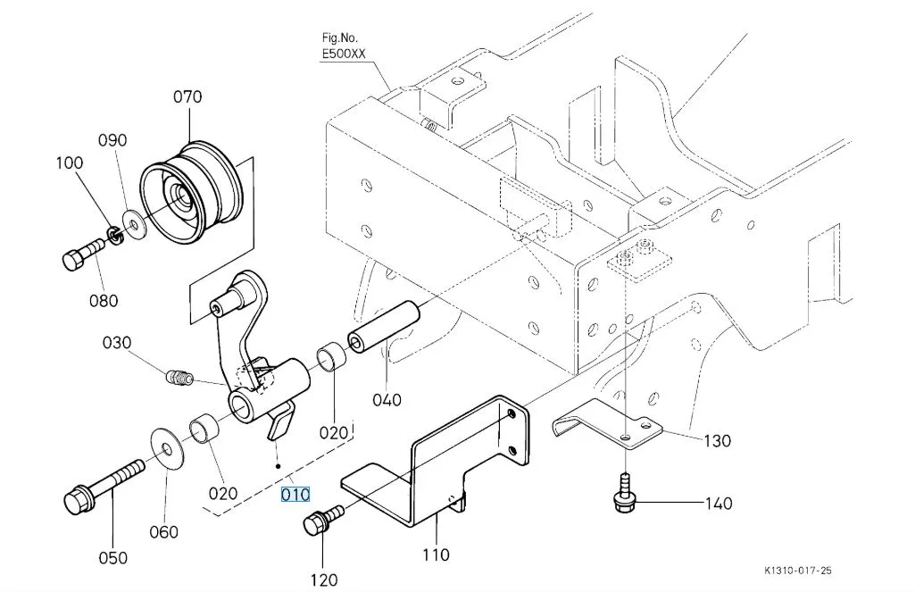 K1310-95050 Kubota Arm Tension Kit – PTO Tension Pulley Kit for G Series