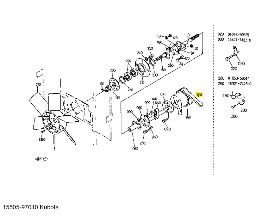Kubota 15505-97010 Fan Belt | Genuine V-Belt for L2550DT-GST Tractor (SFI93-004)