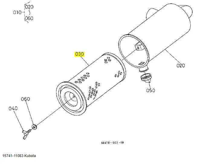 Kubota 15741-11083 Air Cleaner Element | Genuine OEM Filter for B2150 & R Series
