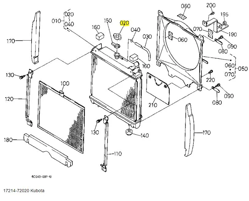 Kubota 17214-72020 Radiator Cap Assembly – Fits B1700D, B2100D, BX2200D & More