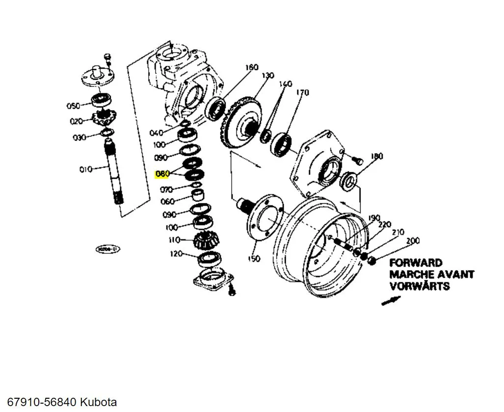 Kubota 67910-56840 Oil Seal – OEM Replacement for Wheel Hub, Bevel Gear & Differential