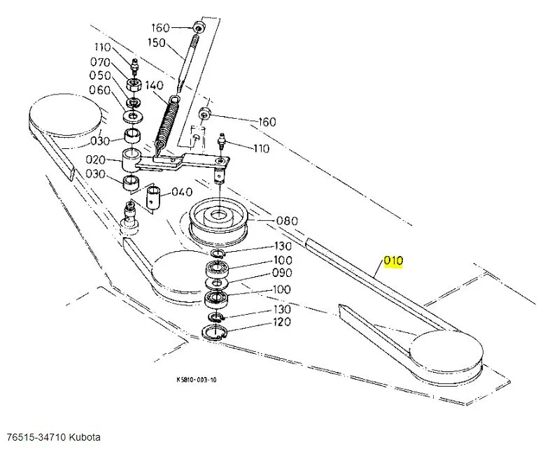 Kubota Belt 76515-34710 – OEM Replacement Belt for RC60-STR ST30