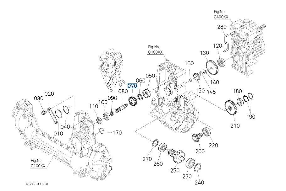 Kubota Gear K1243-14210 – Genuine Transmission Input Shaft Gear GR1600