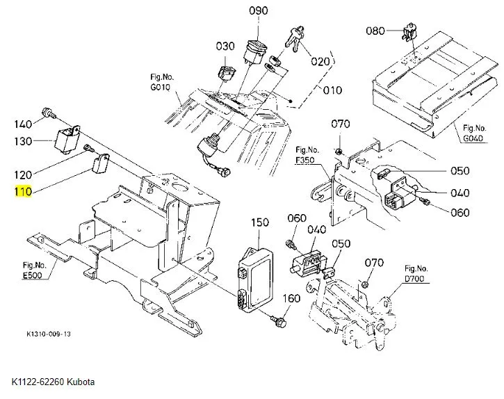 Kubota K1122-62260 Relay (#49400) – OEM Electrical Component for G, GR, T Series