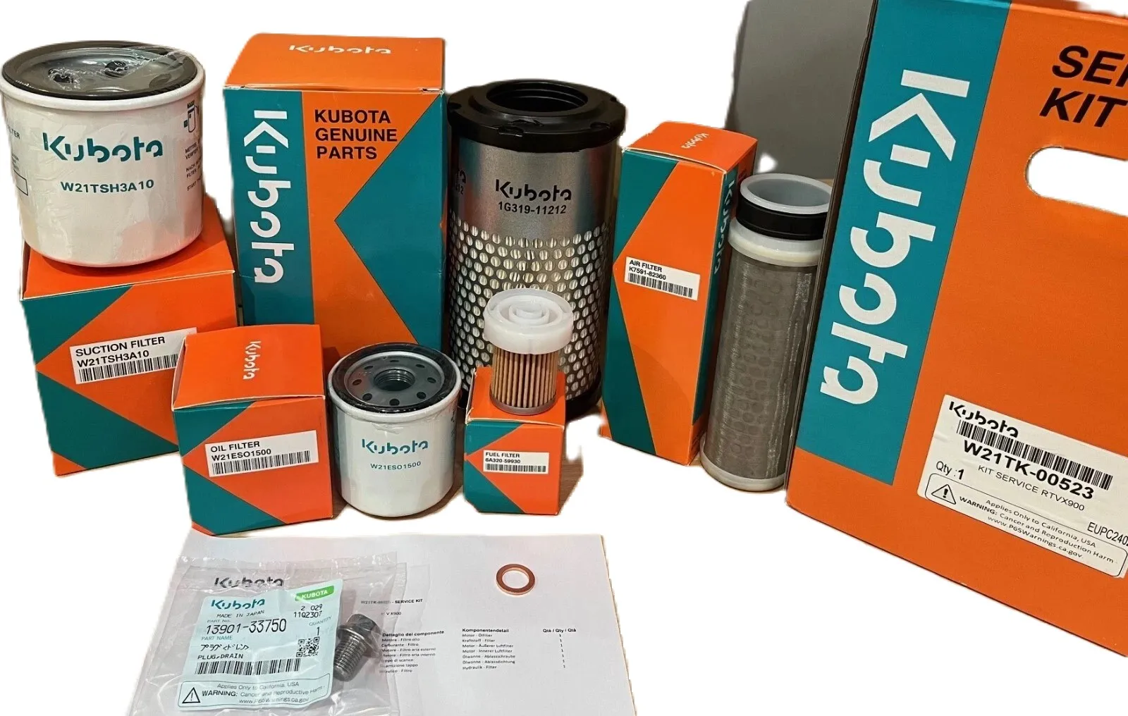 Kubota RTV-X900 1000 Hour Service Kit – W21TK00523 Engine & Hydraulic Filters
