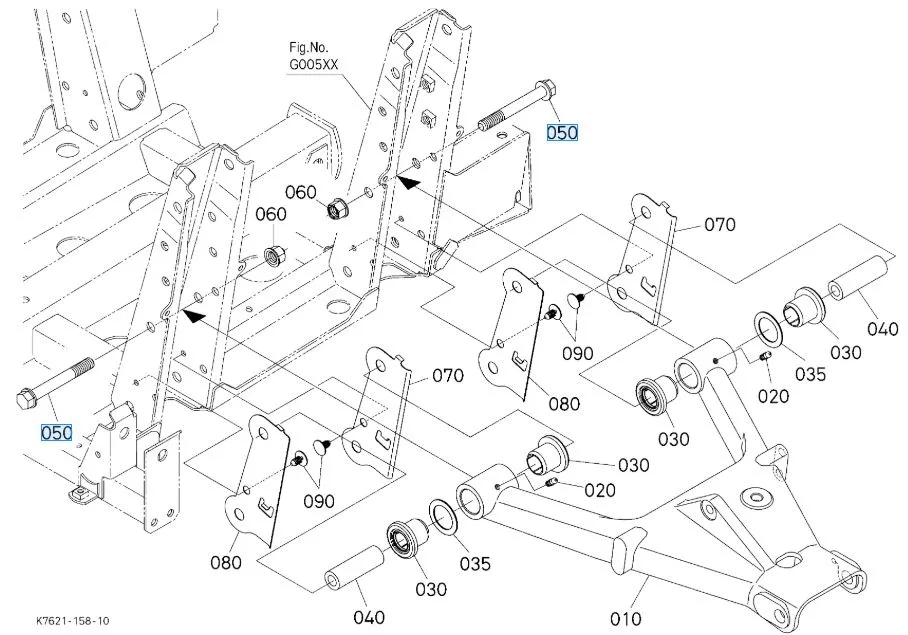 Kubota Suspension Pivot Bolt K781117480 – Genuine Bolt for RTV-XG850 Suspension Arms