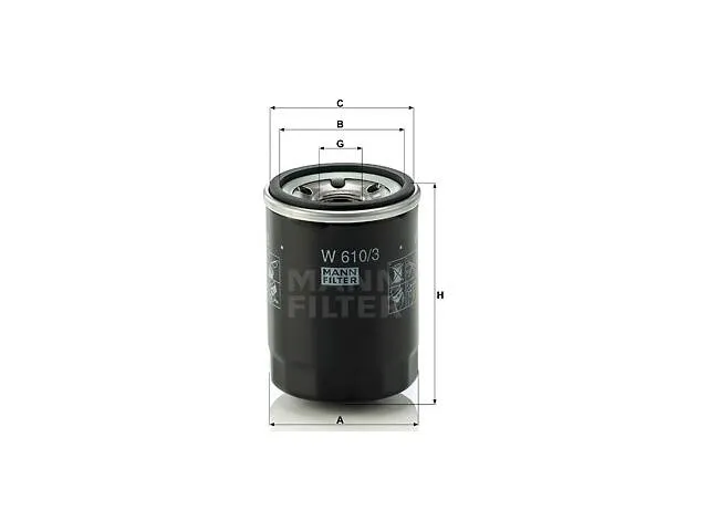 MANN-FILTER W610/3 Oil Filter – Spin-On | M20x1.5 | Anti-Return Valve