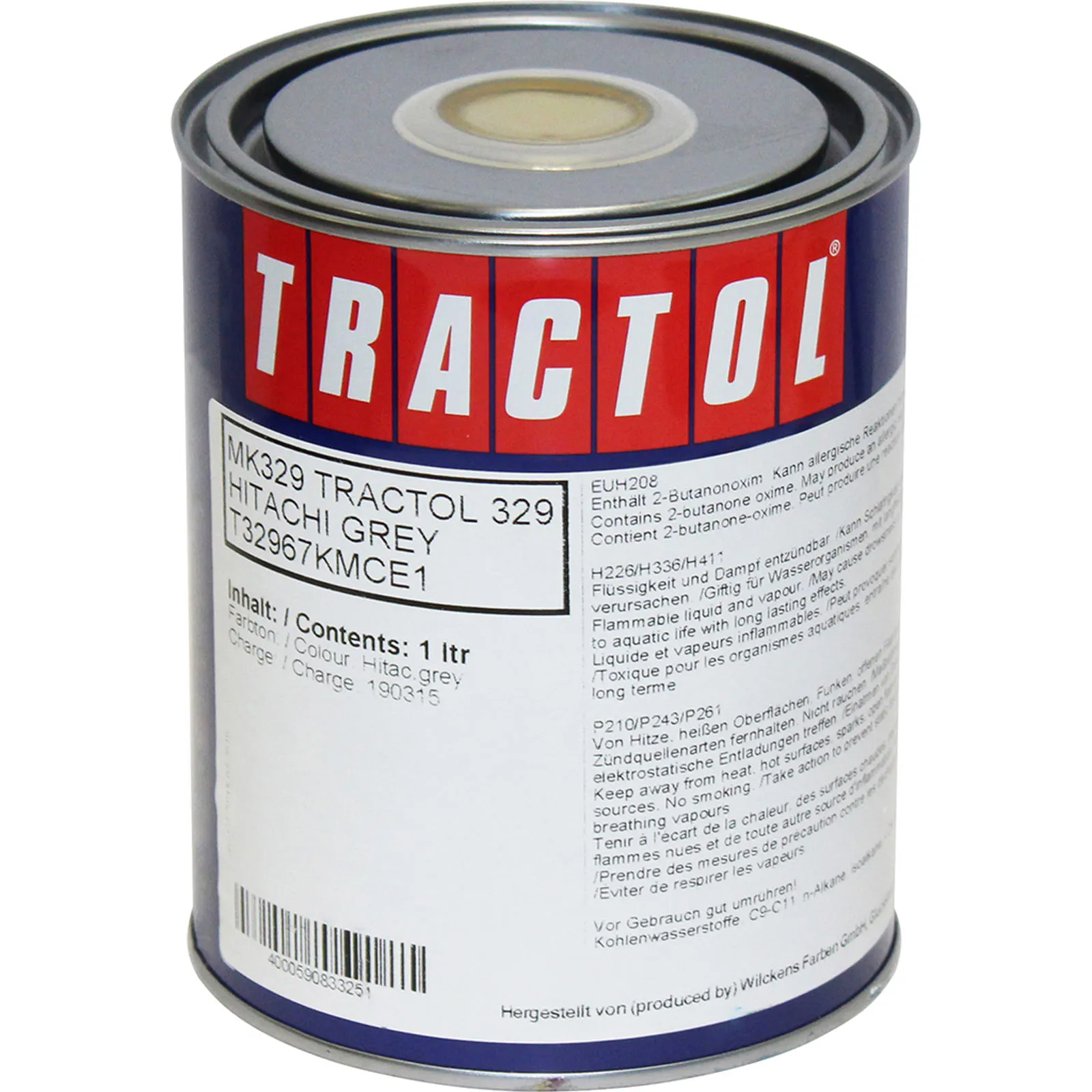 Tractol Paint 1L Hitachi Cab Grey