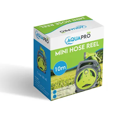 Moy AquaPro Mini Hose Reel 10m (88140) – Compact Garden Hose with Spray Gun & Tap Connector