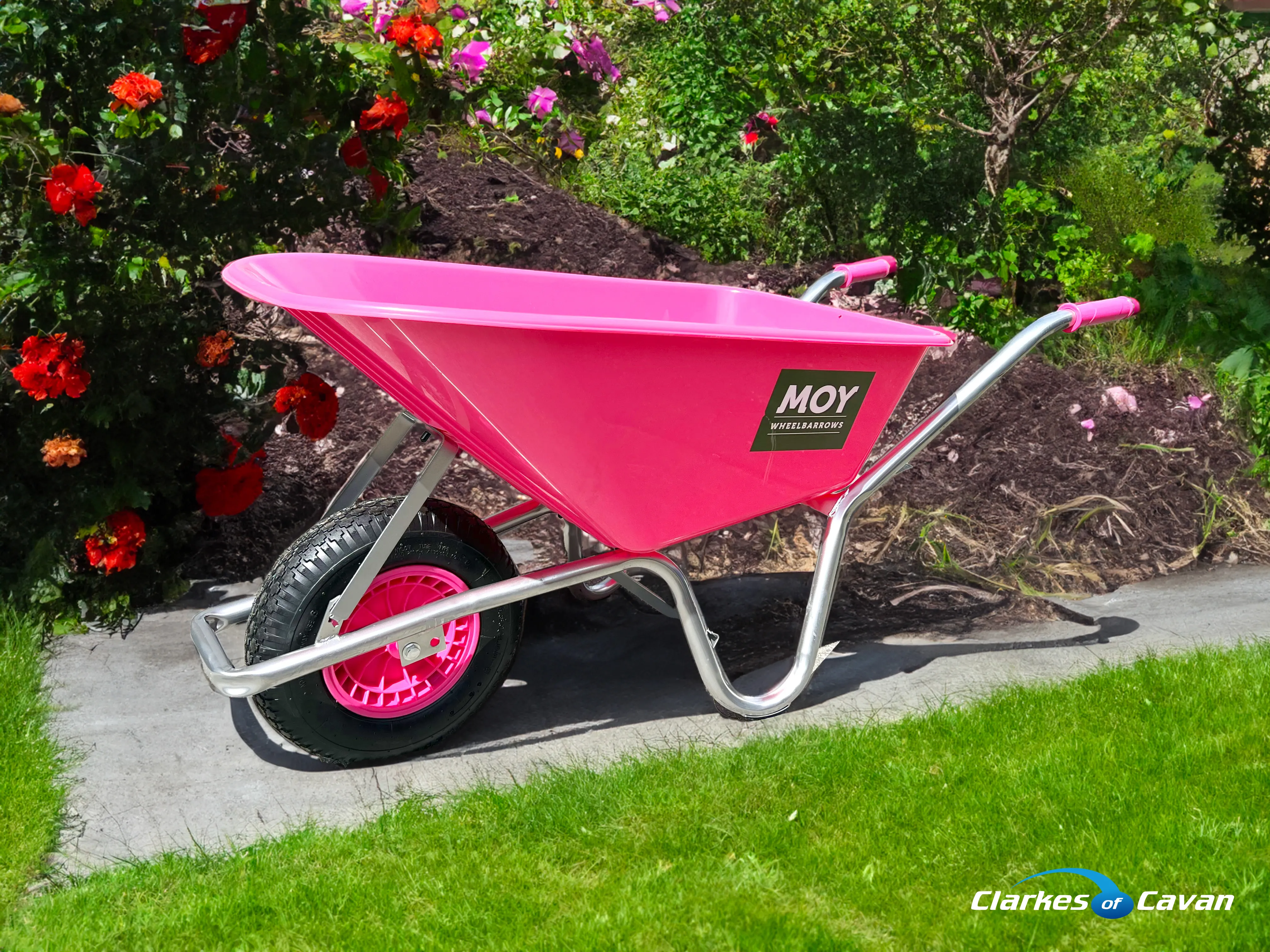 Moy Pink Pressed Wheelbarrow 80L 3 CU FT