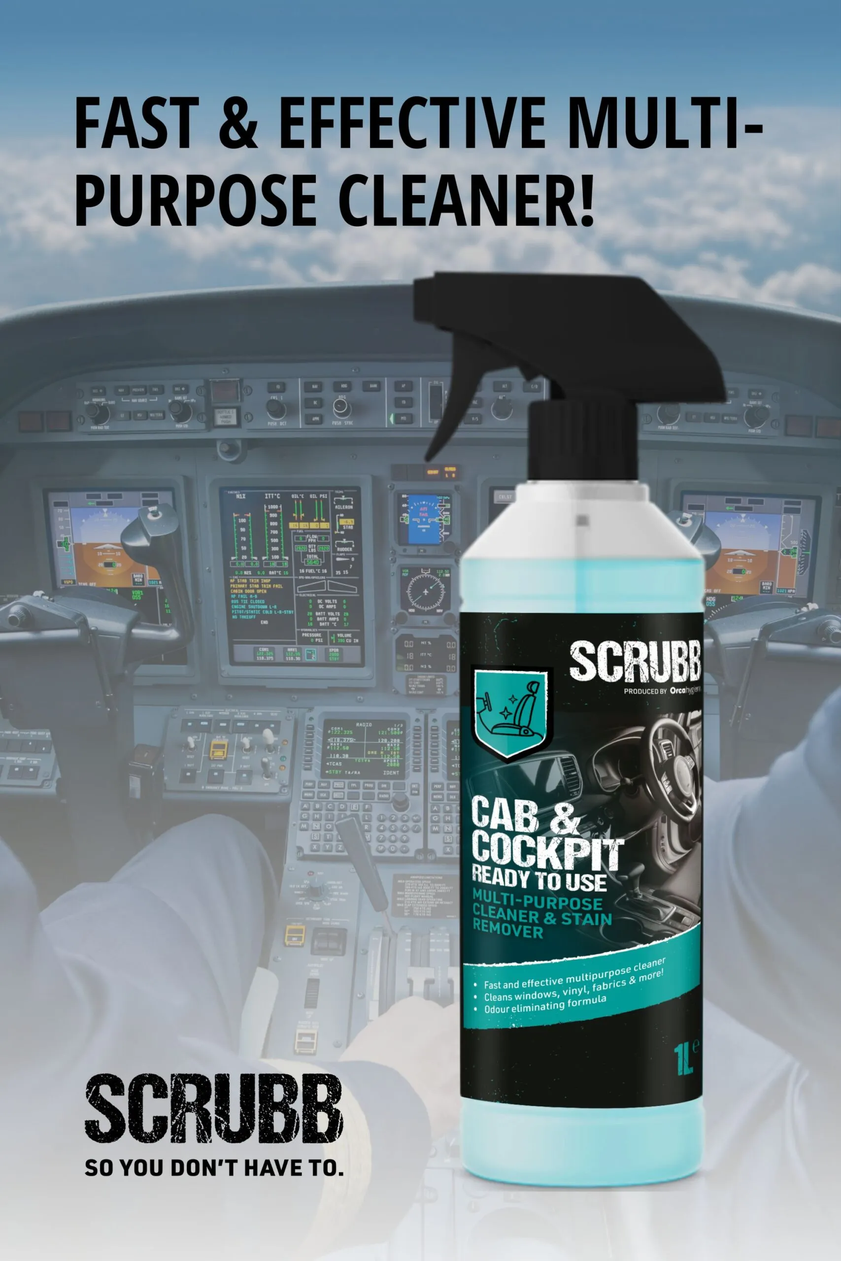 SCRUBB Cab & Cockpit Cleaner & Stain Remover 1L