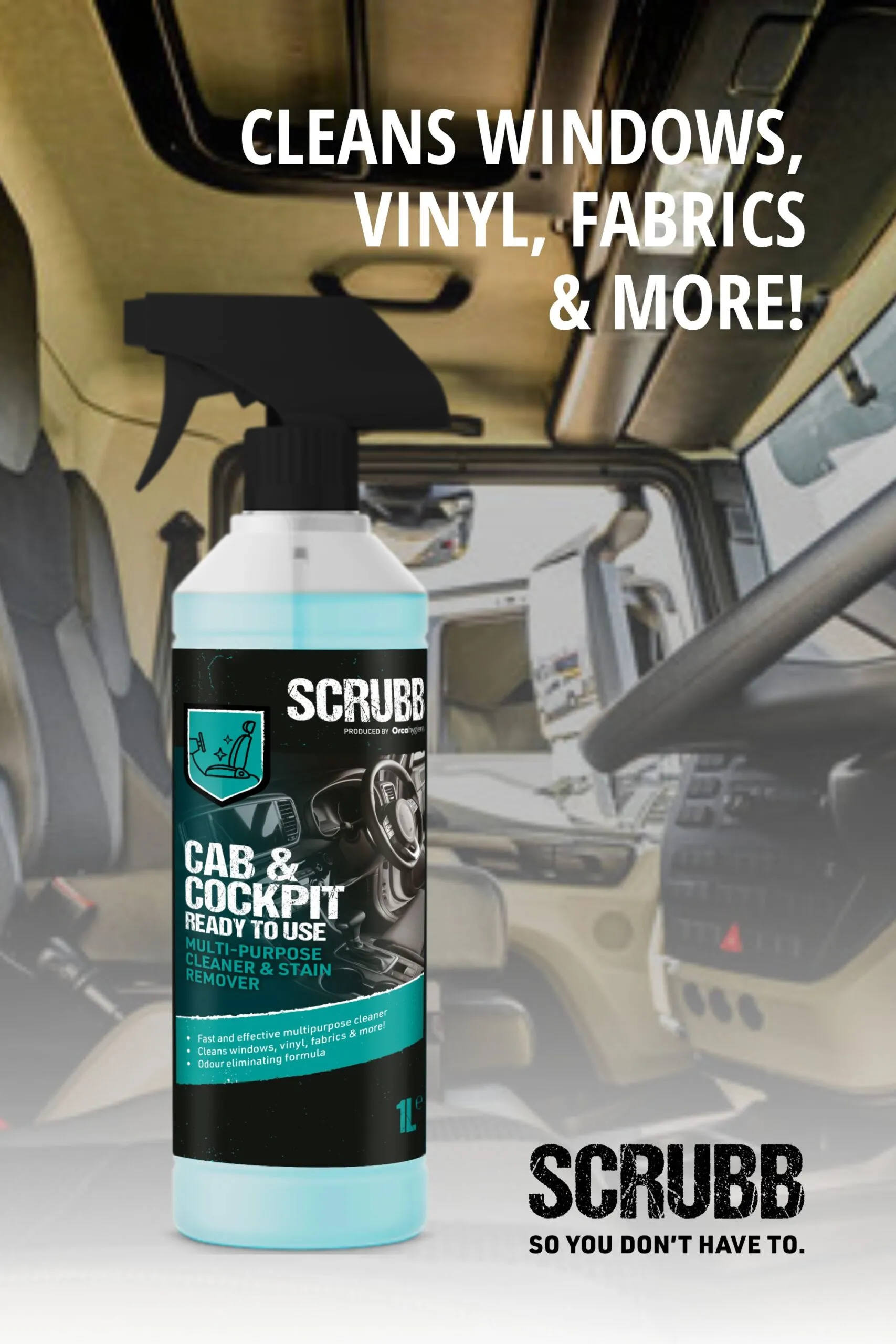SCRUBB Cab & Cockpit Cleaner & Stain Remover 1L