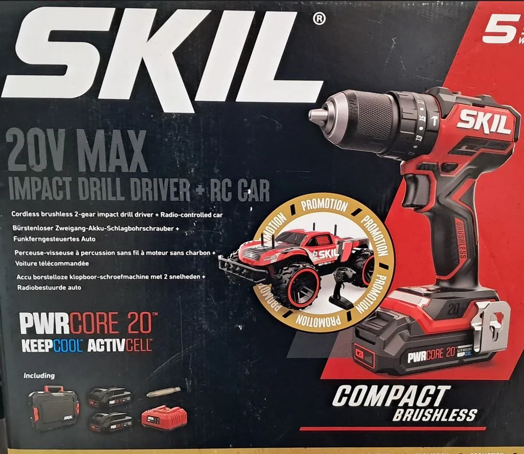 Skil CD1E3075RC Brushless Cordless Hammer Drill 20V Max Power Long Battery Life